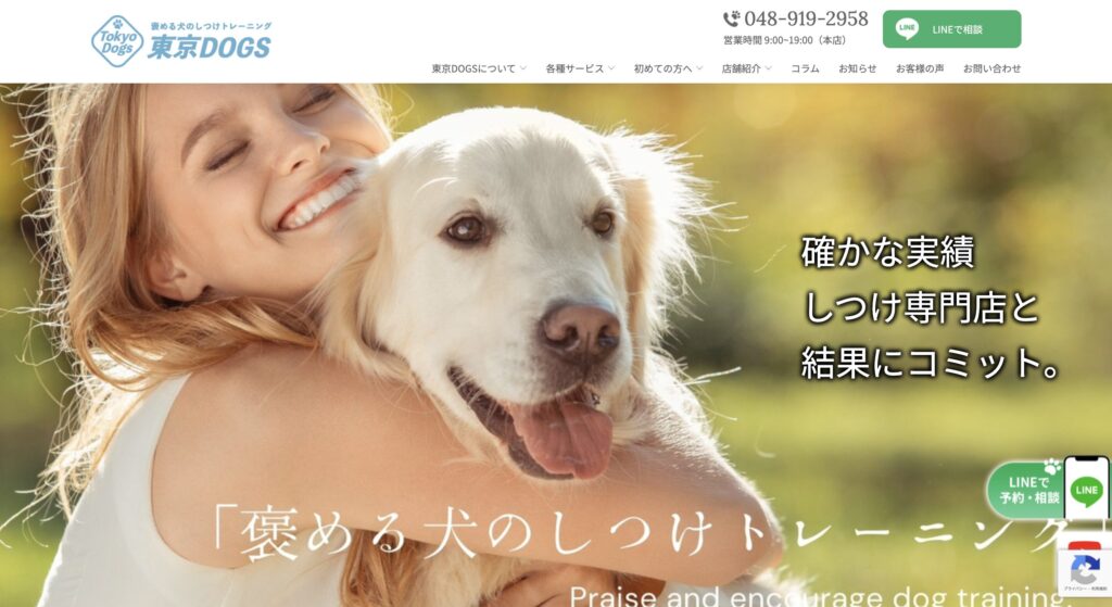 Tokyo DOGSのHP画像