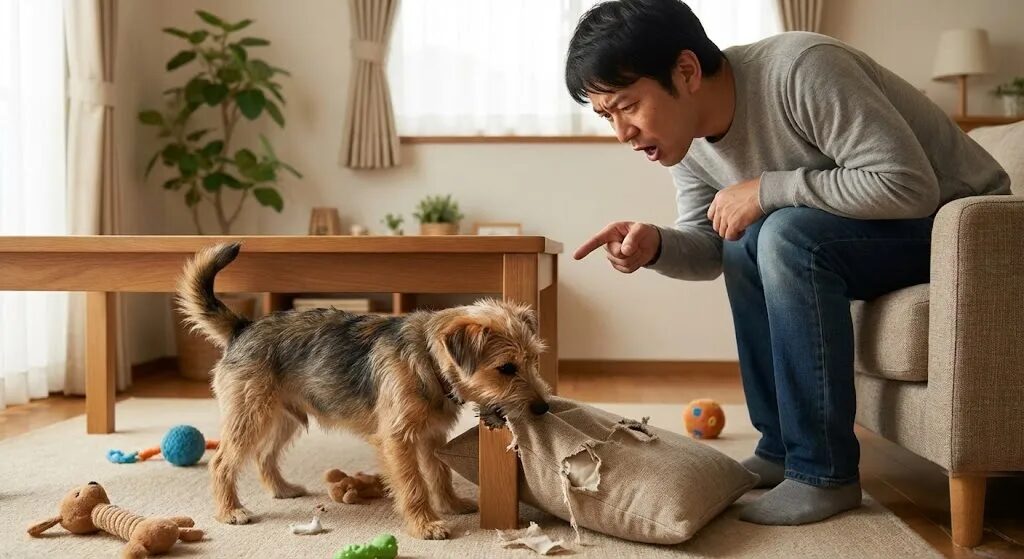 犬 噛み癖 しつけ 失敗 原因 家具を噛む子犬と困る飼い主