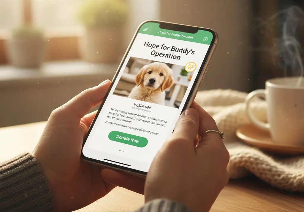 クラウドファンディングのスマホ画面
