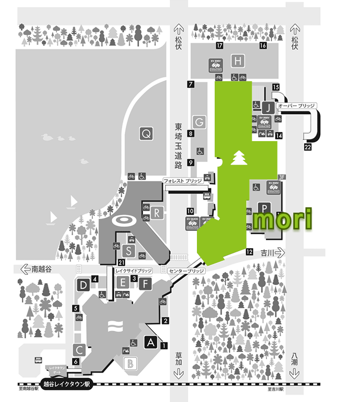 レイクタウンのmoriエリアのイメージ