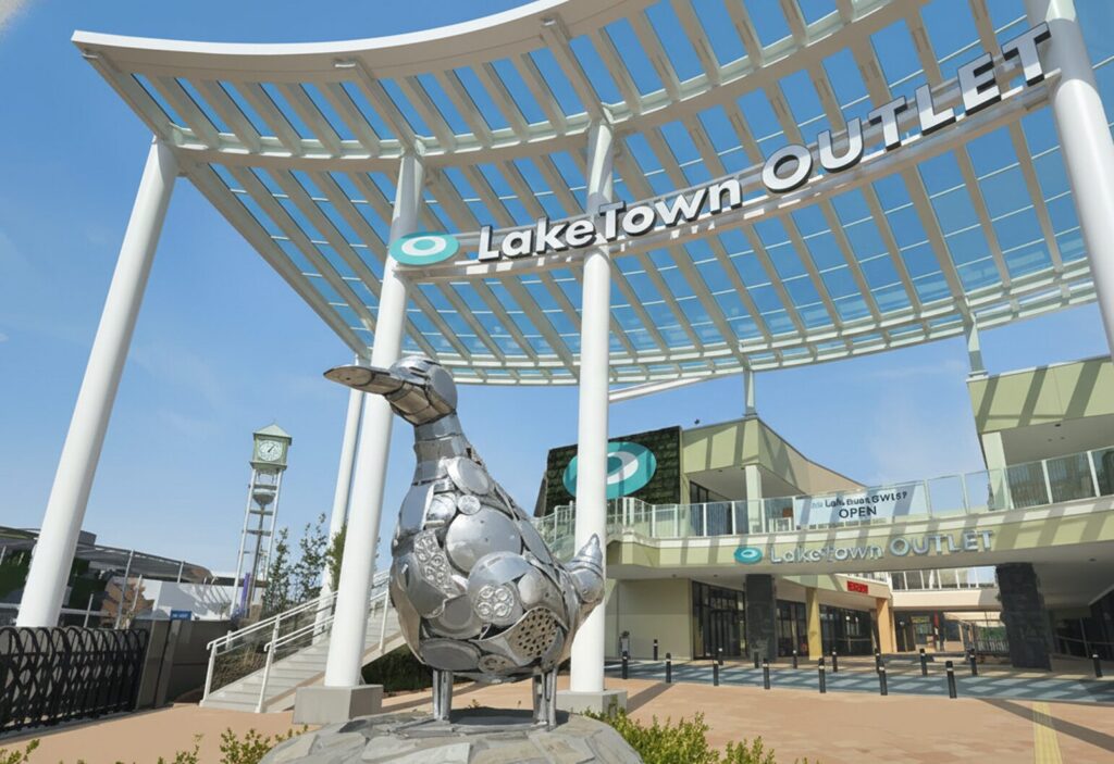 アウトレットの外観とダック