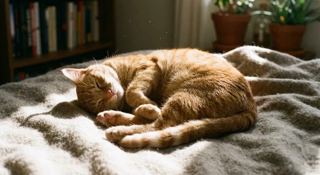 安心して眠る猫の寝顔