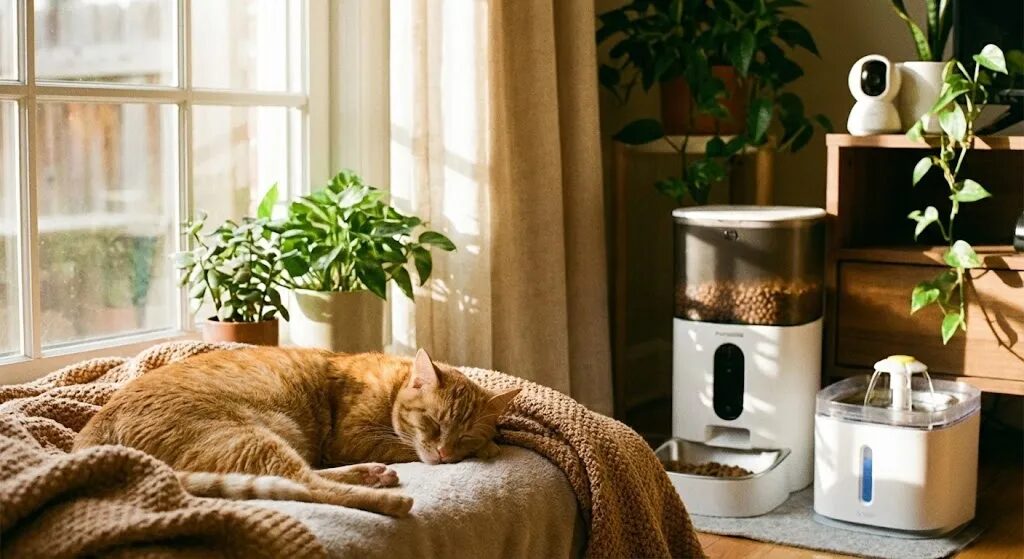 ソファーで眠る猫