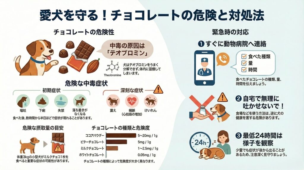 チョコを食べた時の対処法図解説明